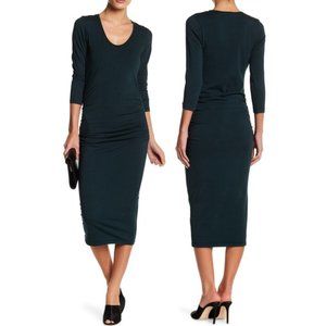 Michael Stars Ruched Midi Dress NWOT